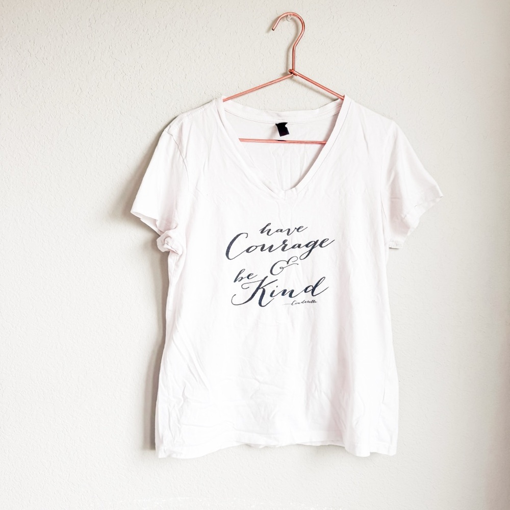 Disney Cinderella Have Courage & Be Kind Graphic Tee Size L